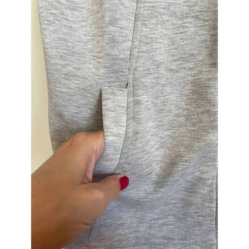 Betsey Johnson Performance Vest Gray Pockets Collar Zipper Solid Logo Small